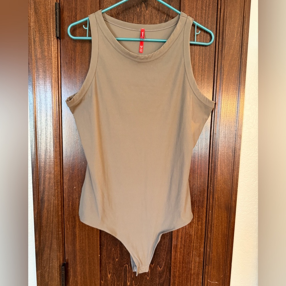 SPANX Ribbed Tan Bodysuit